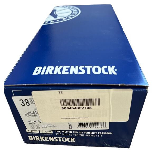 Birkenstock Two-Tone Burgundy and Beige Arizona Sandals - Picture 12 of 13